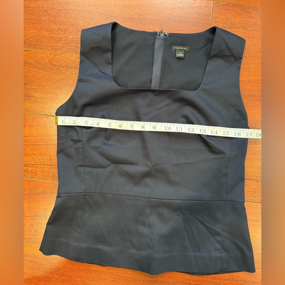Ann Taylor Fitted Blue Peplum Tank Top - Picture 5 of 7